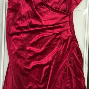 Elegant Red Velvet Dress